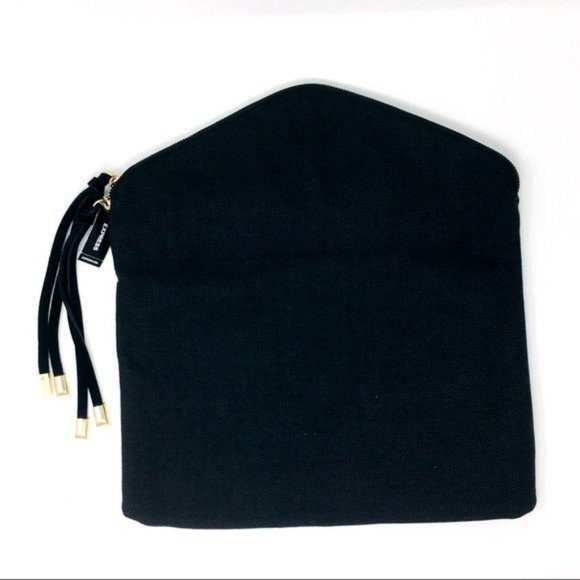 Express Clutch Envelope Tribal Aztec Woven Raffia Gold Tone Tassel Detail 13"x8" - Picture 6 of 7